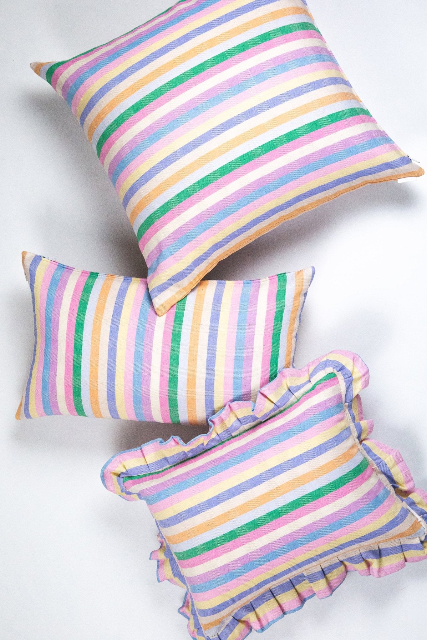 Maxine Pastel Rainbow Stripe Pillow