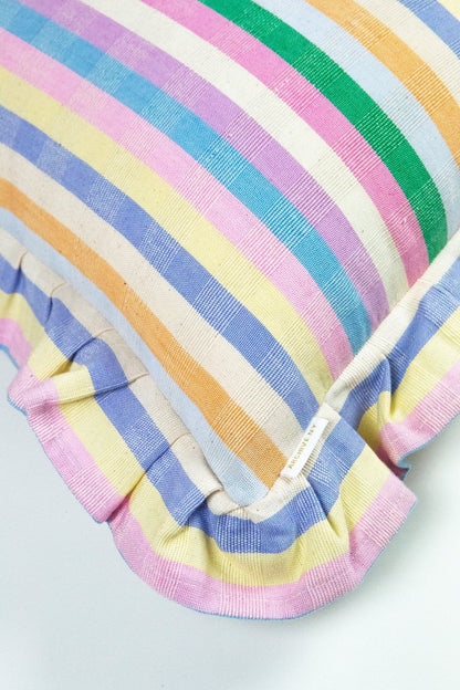 Maxine Pastel Rainbow Stripe Pillow