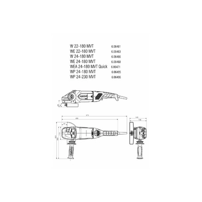 Metabo WP 24-230 MVT (606486420) 9" Angle Grinder
