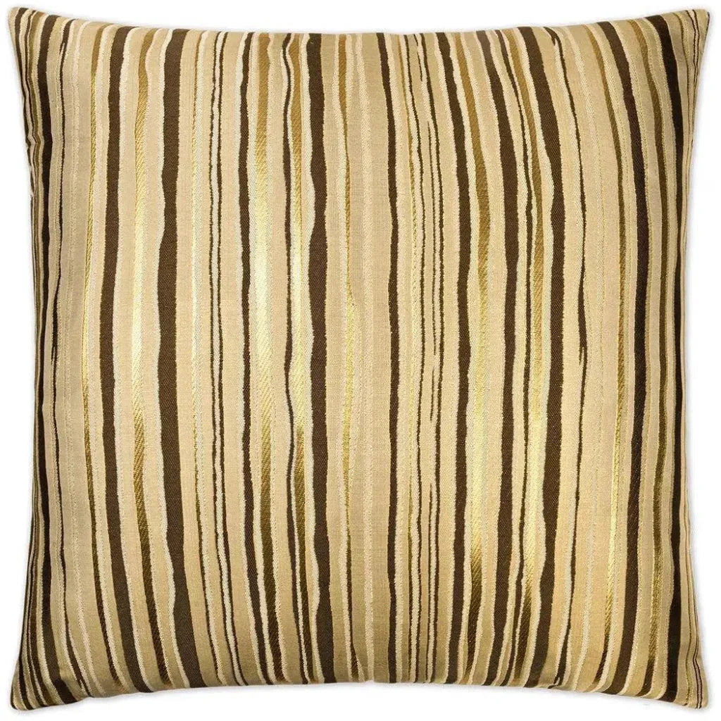 Metallic Stripe Brown Throw Pillow Insert