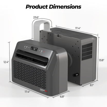 Fogatti InstaCool Go Portable Window Air Conditioner, 6500 BTU Mini Split, U Shaped