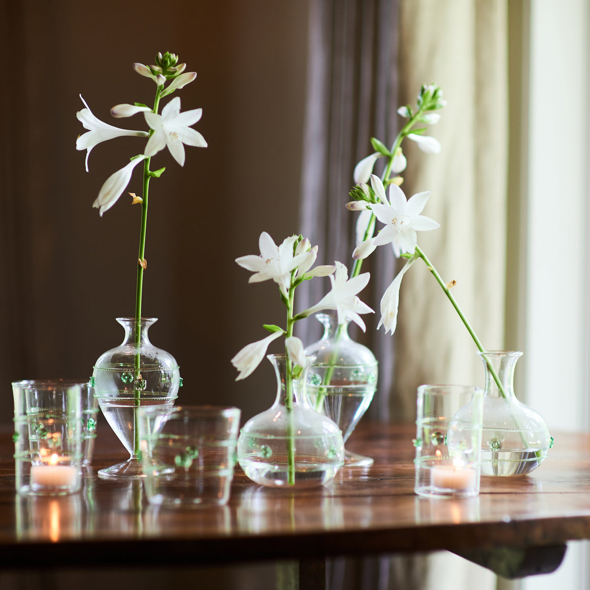 Miss Rose Clear Glass Bud Vase 2PC