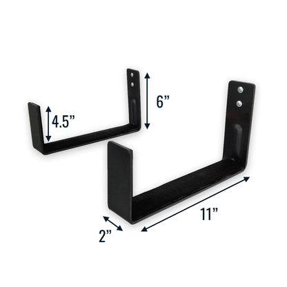 11" x 6" Minimalist Wall Hooks | Large | 2-Pack | Holds 50 lbs
