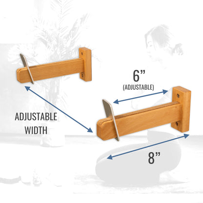Solid Oak Yoga Mat Display | Minimalist Wood Rack | Holds 20 lbs