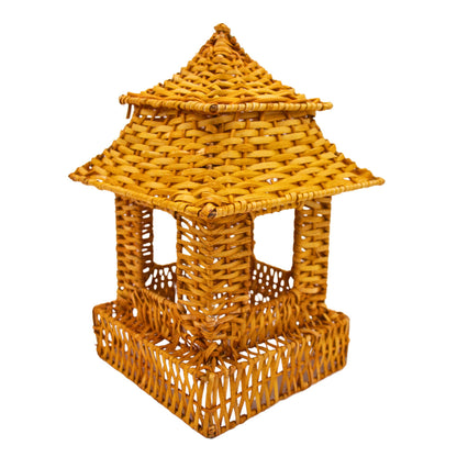 Natural Rattan Pagoda Lantern Set - 1 Large & 1 Small