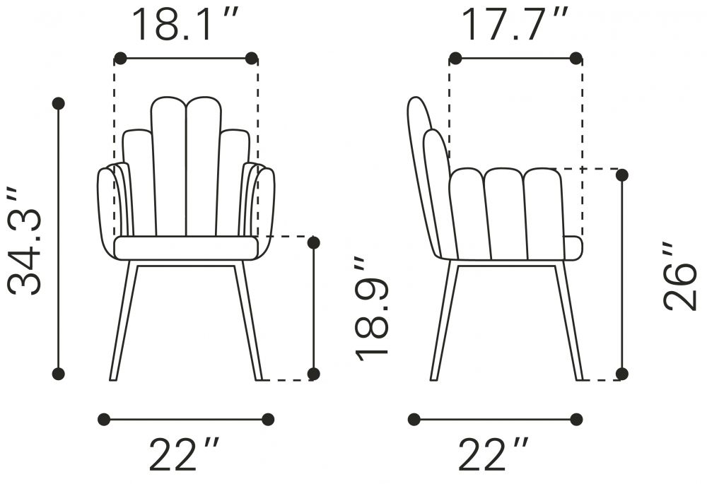 Noosa Velvet Dining Chair 2PC