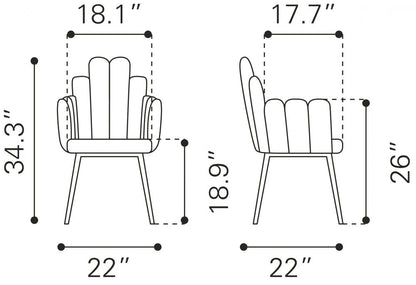 Noosa Velvet Dining Chair 2PC