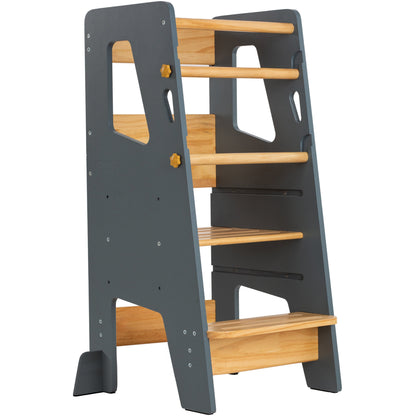 Adjustable Toddler Kitchen Tower with Safety Bars