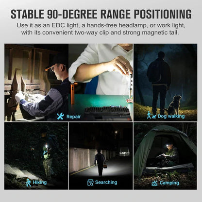 OLIGHT ARKFLEXOGSK Arkflex Adjustable Right Angle Flashlight - Orange Skeleton