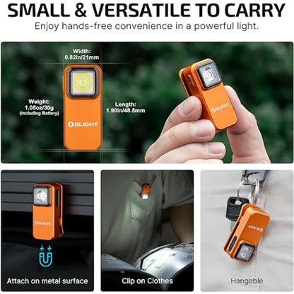 OLIGHT OCLIPOG Oclip Clip Light with White and Red Light - Orange