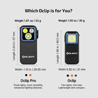 OLIGHT OCLIPPROBKC2M Oclip Pro Clip on Flashlight with Floodlight Spotlight and Red Light - Black
