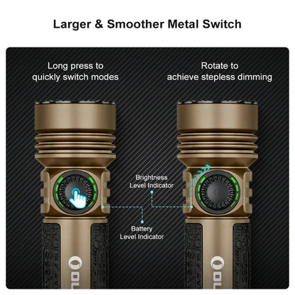 OLIGHT SEEKER4PRODTREGULAR Seeker 4 Pro High Power Flashlight - Desert Tan CW(5700~7000K)