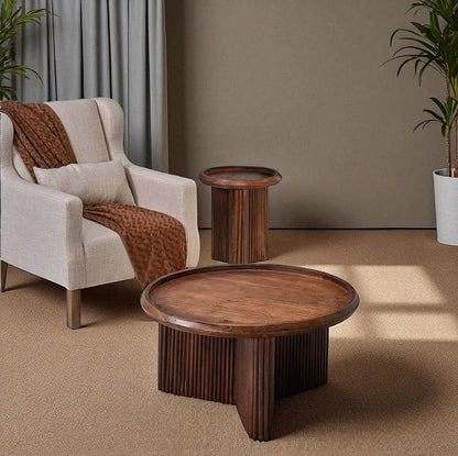 Olmira Wooden Round Side Table