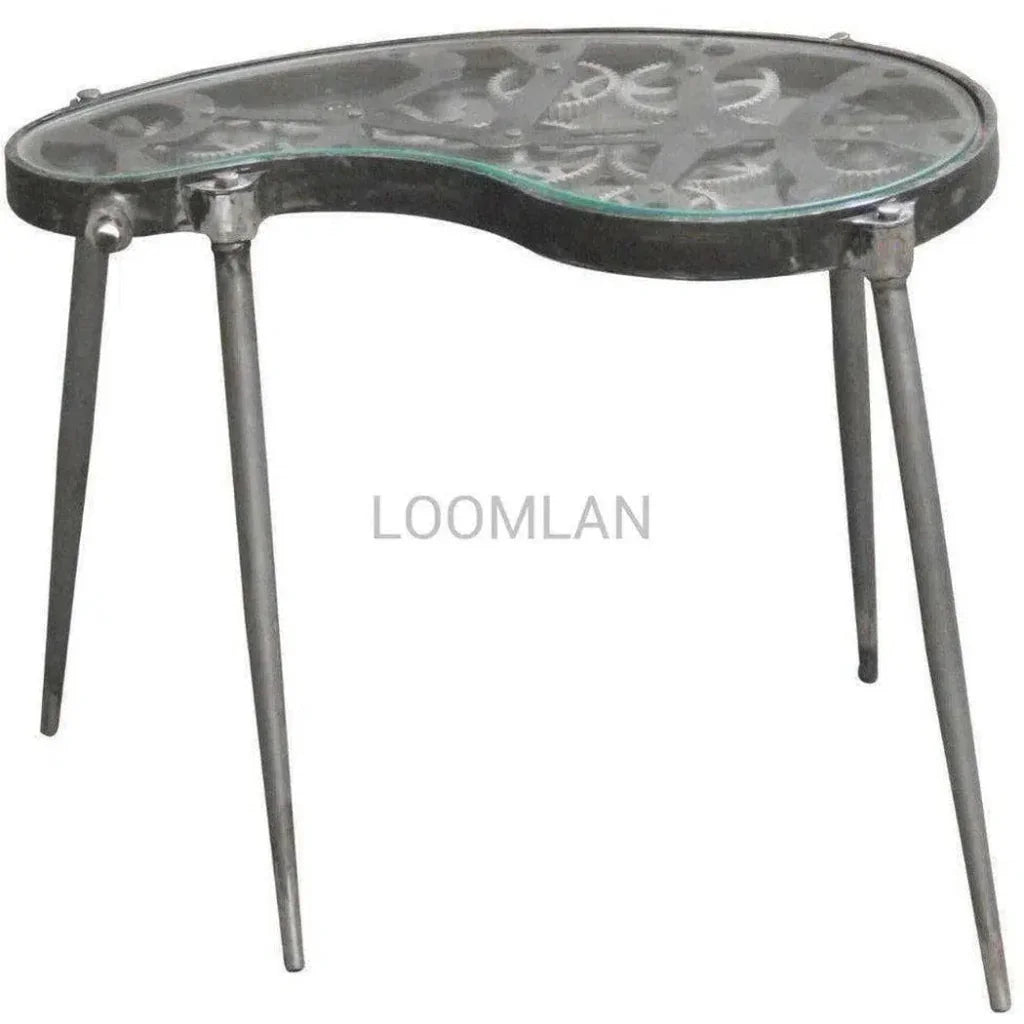 Orelan Antiqued Glass Moving Side Table