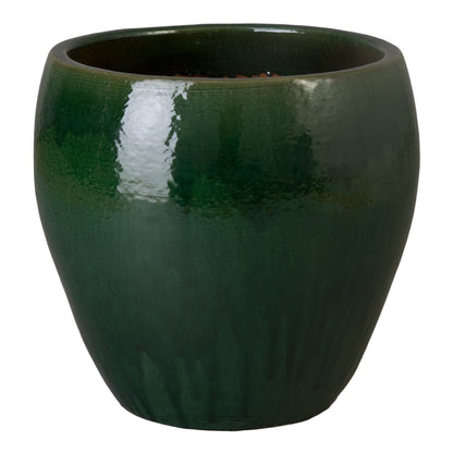 Ossal Green Ceramic Outdoor Planter