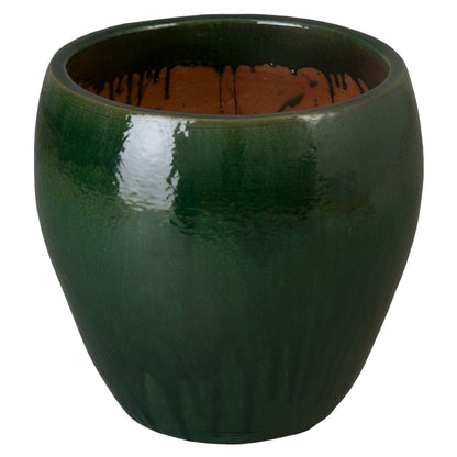 Ossal Green Ceramic Outdoor Planter