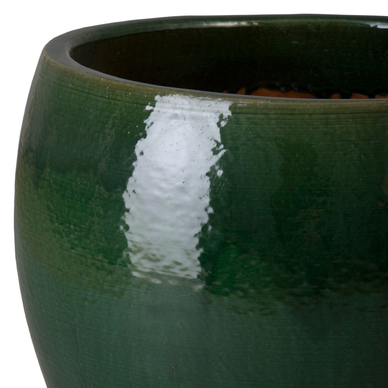 Ossal Green Ceramic Outdoor Planter