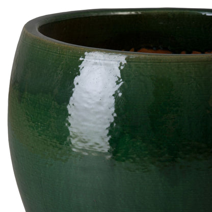 Ossal Green Ceramic Outdoor Planter