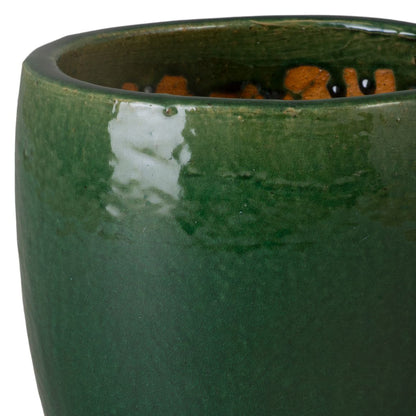 Ossal Green Ceramic Outdoor Planter