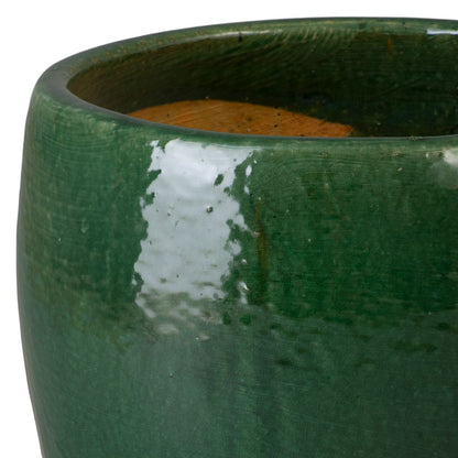 Ossal Green Ceramic Outdoor Planter