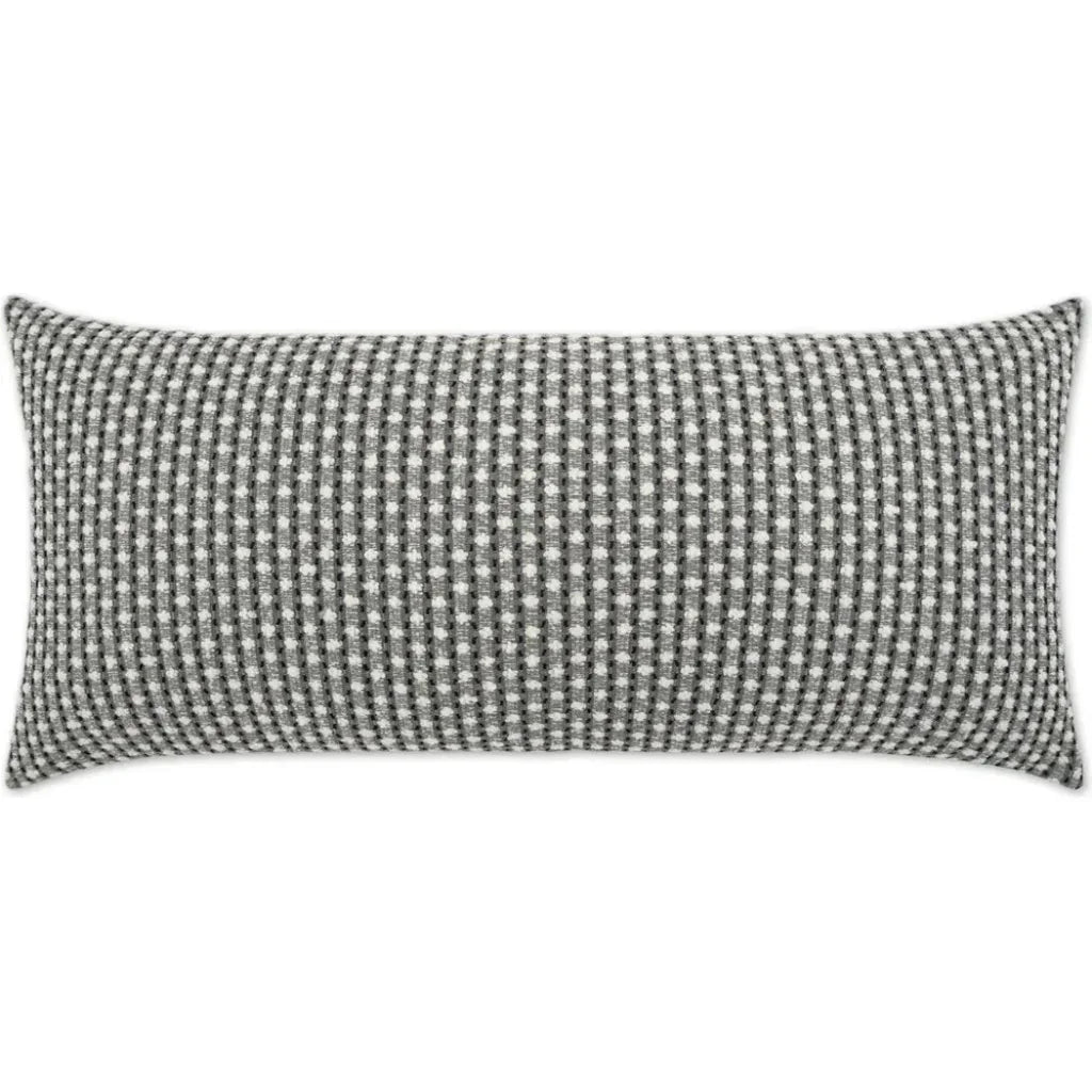 Outdoor Dot Dash Lumbar Pillow - Grey