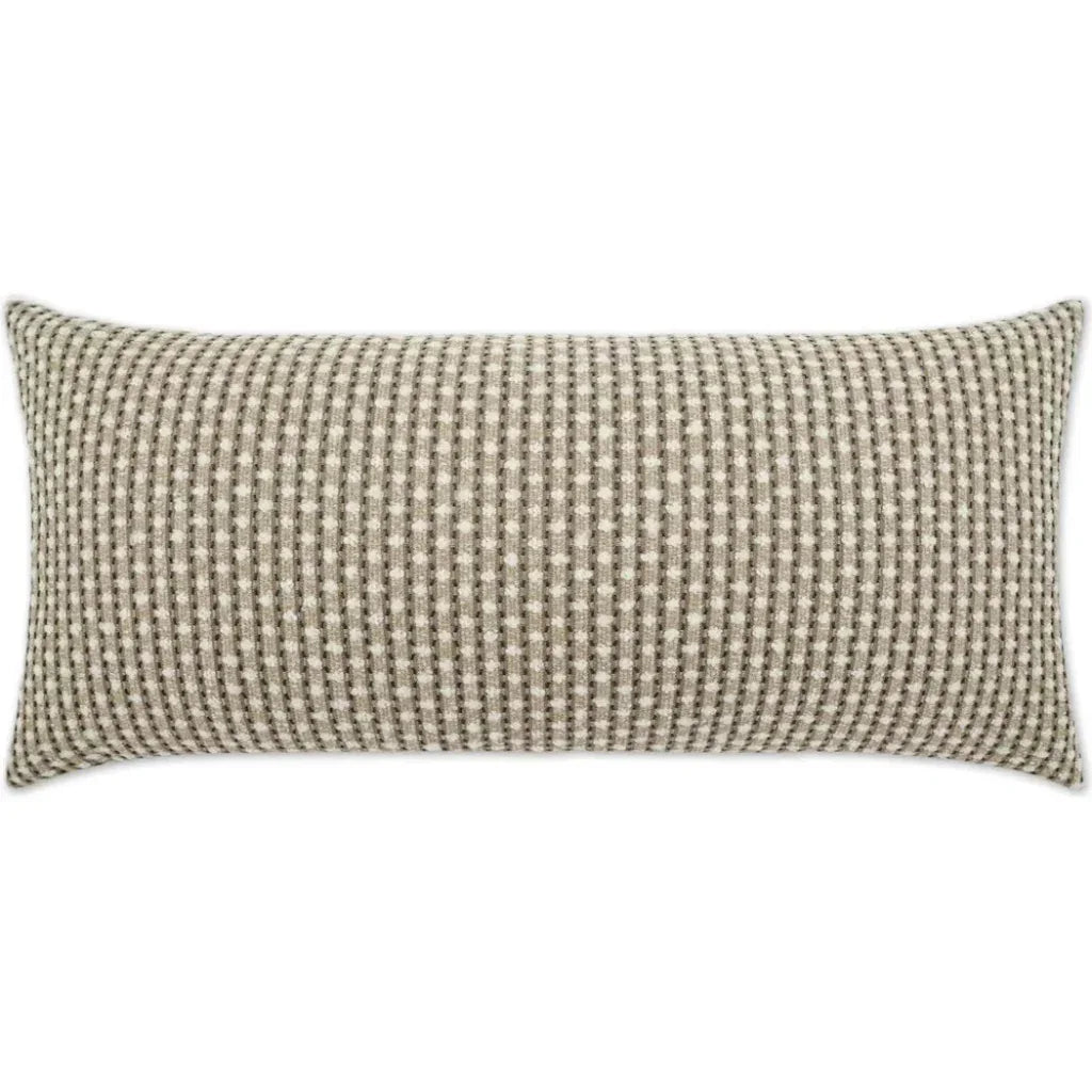 Outdoor Dot Dash Lumbar Pillow - Taupe