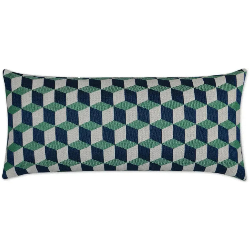 Outdoor Puzzle Lumbar Pillow - Emerald