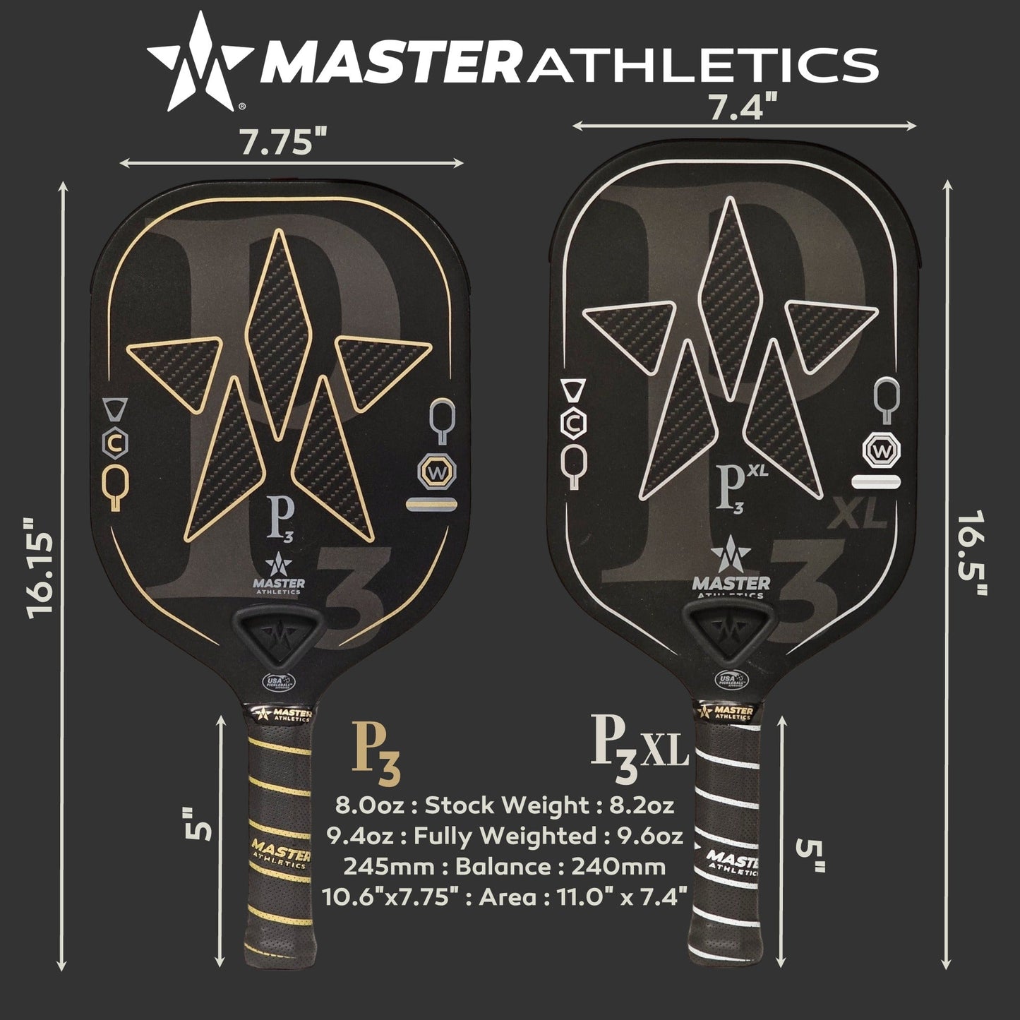 MASTER ATHLETICS P3XL PICKLEBALL PADDLE