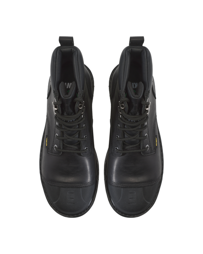 Kiwi Premium Black Action Leather 6" Steel Toe Waterproof Cap-Toe Work Boots [P69004]