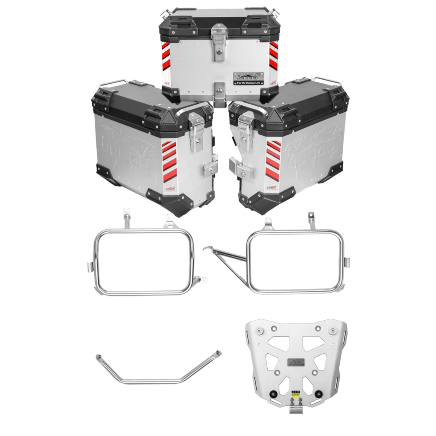 Aluminum Side Panniers, Top Case & Mounting Rack System for CFMOTO 450MT (2024-)