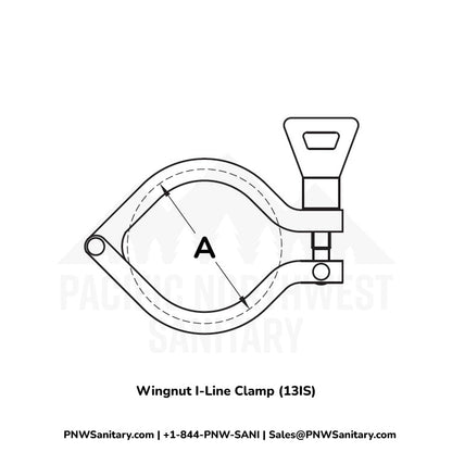 2.500" Wingnut I-Line Clamp - (13IS) - 304 Stainless