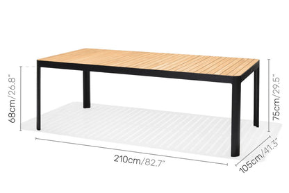 Portals Dark Lite 7 Piece Rectangular Dining Set