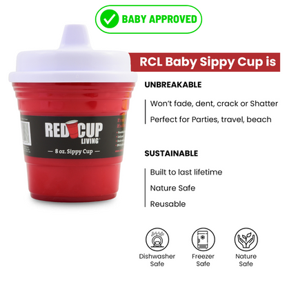 8oz Unbreakable Kids Sippy Cup - Premium Quality, Easy-to-Hold, Perfect for Tummy Time Pack of 2