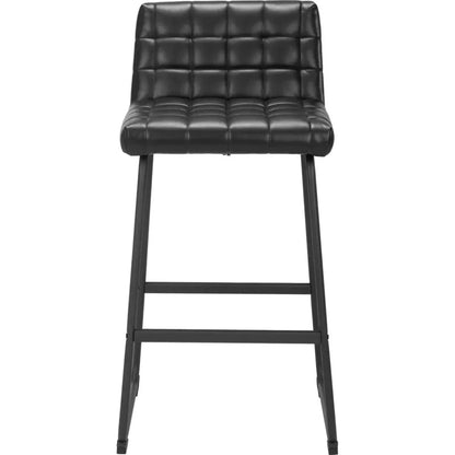 Pago Black Leather Barstool (Set of 2)