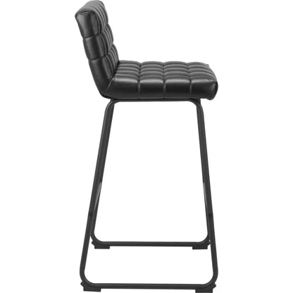 Pago Black Leather Barstool (Set of 2)