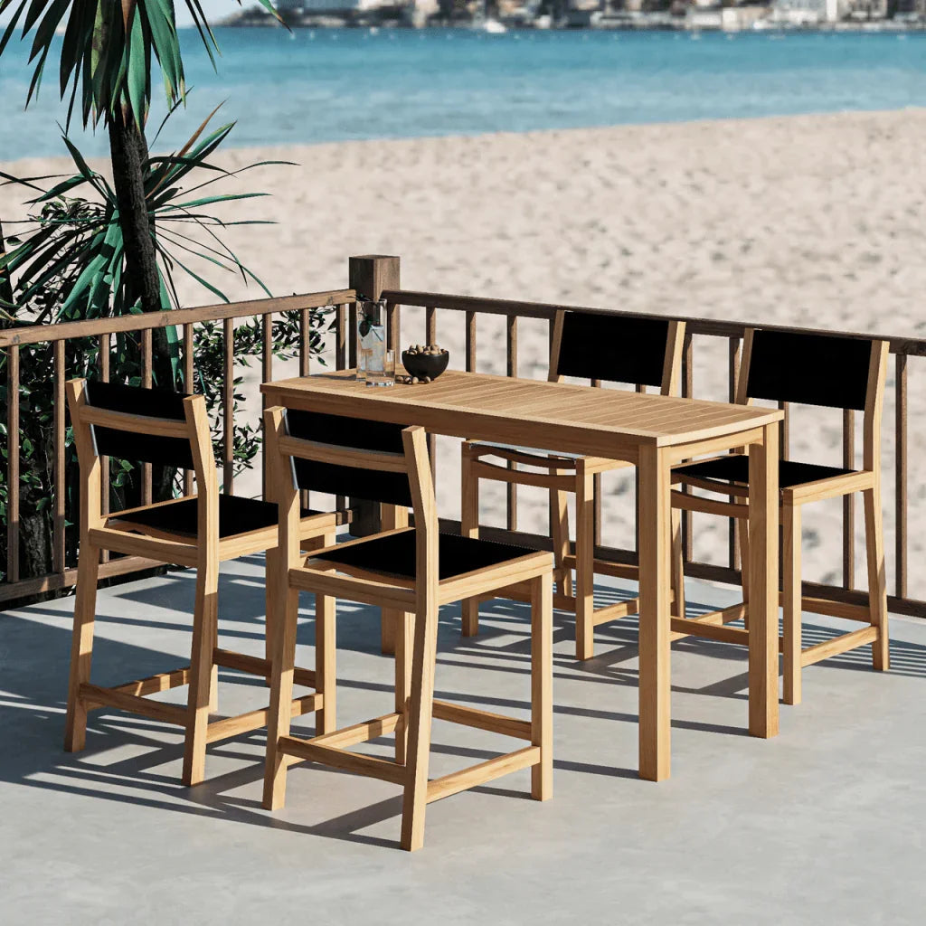 Pearl Teak Patio Counter Height Dining Set 5PC