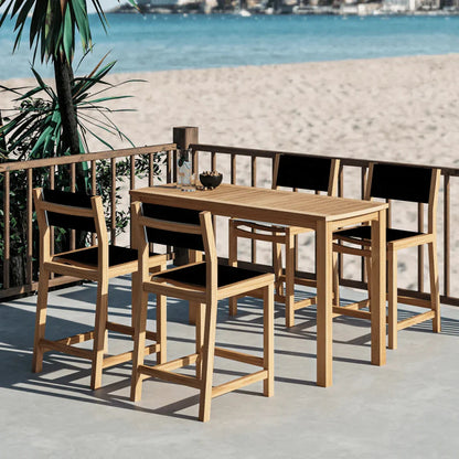 Pearl Teak Patio Counter Height Dining Set 5PC