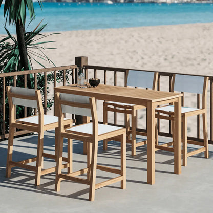 Pearl Teak Patio Counter Height Dining Set 5PC