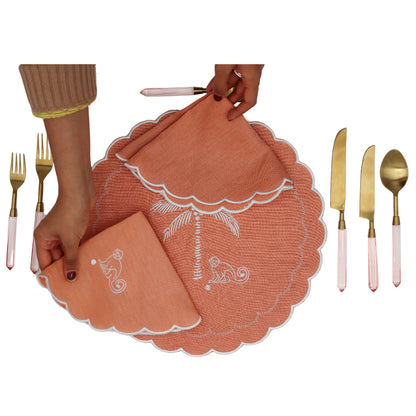 24pc Set Peony Blush Cutlery - 6 Piece - Set of 4