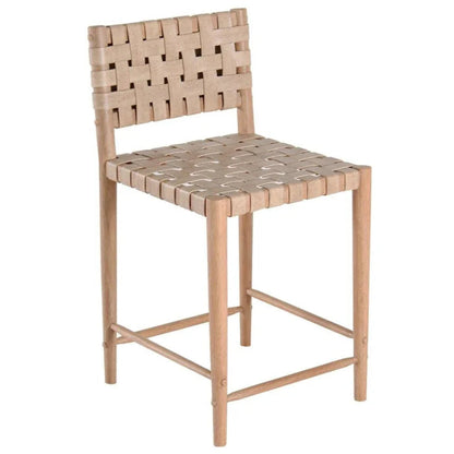 Perry Woven Leather Counter Stool