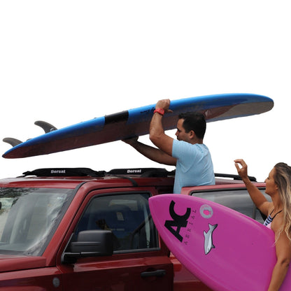 DORSAL Surfboard Car Soft Racks - Padded System, Easy Setup Any Car, ‘No Scratch’ Buckles - Strap Up to 3 Boards on Car Roof