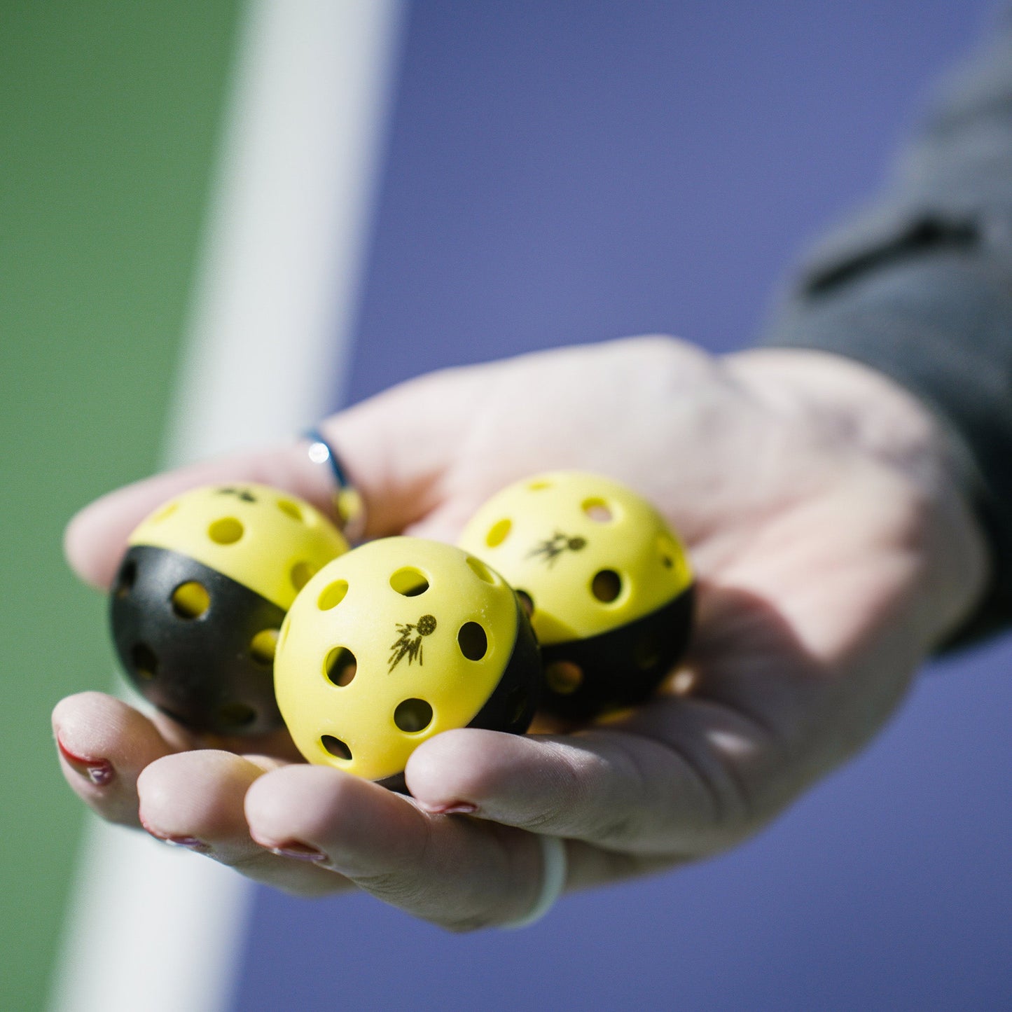 Moment Pickleblasters 2-Color Mini Plastic Indoor/Outdoor Practice Balls for Pickleball Training
