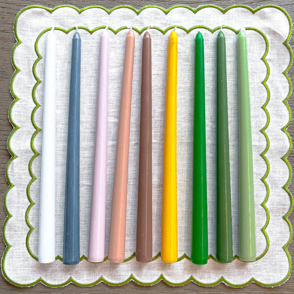 Extra Tall Pine Green Taper Candle, 1 Case of 48 Packs (4 Candles per Pack)
