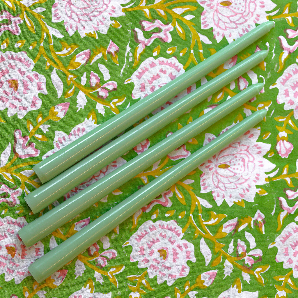 Extra Tall Pistachio Cream Taper Candle, 1 Case of 48 Packs (4 Candles per Pack)