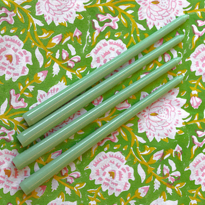 Extra Tall Pistachio Cream Taper Candle, 1 Case of 24 Packs (4 Candles per Pack)