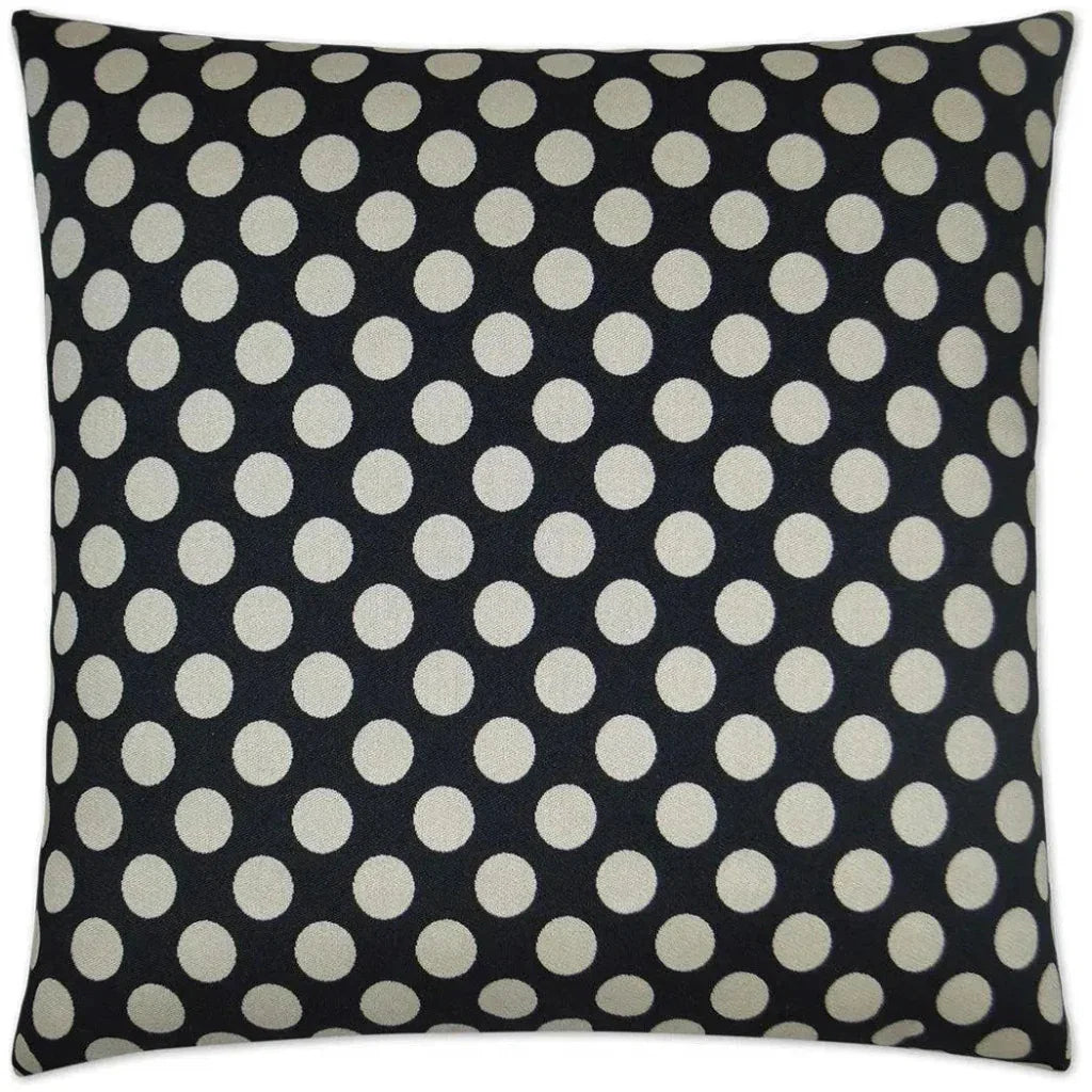 Polka Dots Black Throw Pillow With Insert