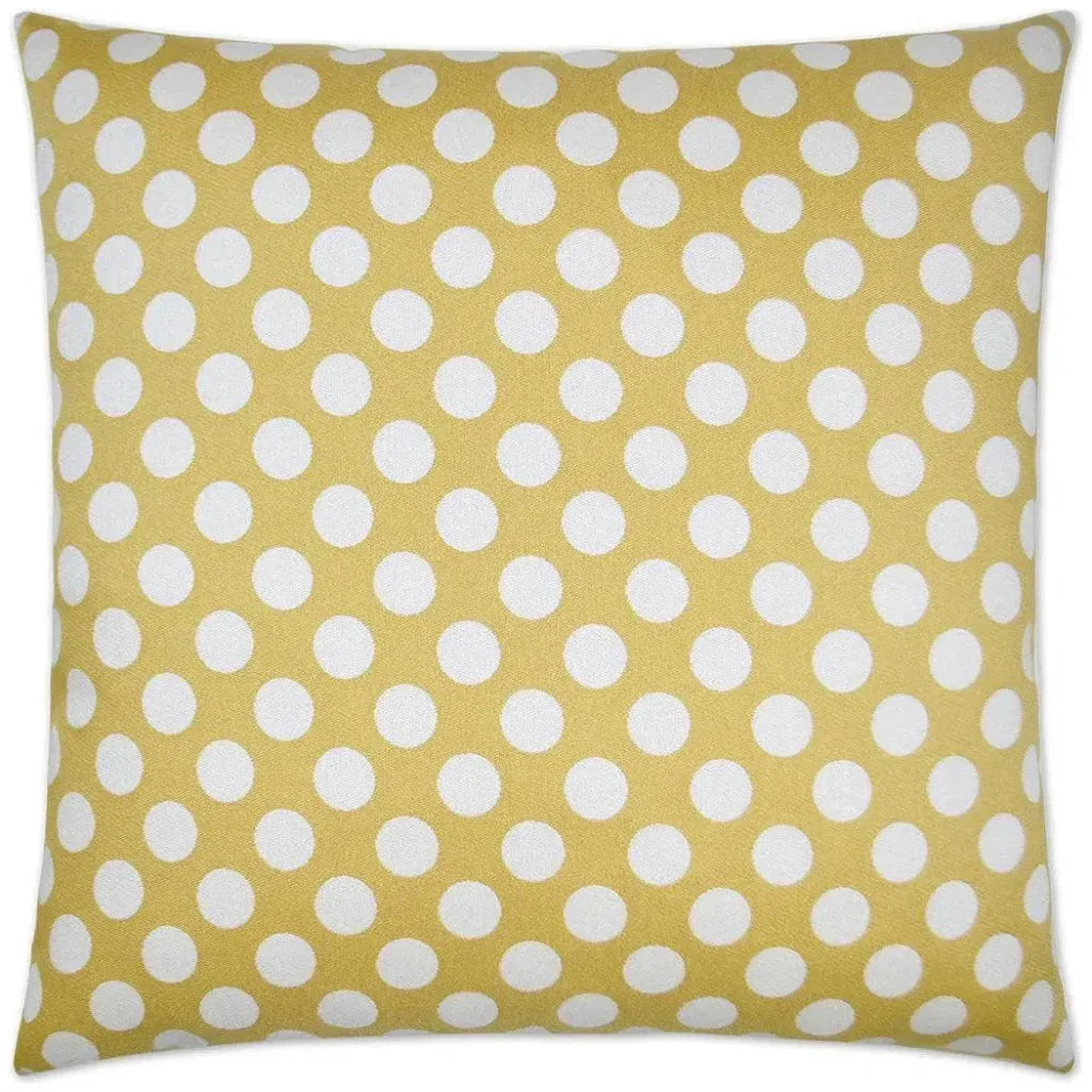 Polka Dots Gold Throw Pillow With Insert
