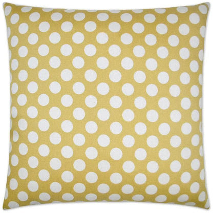 Polka Dots Gold Throw Pillow With Insert