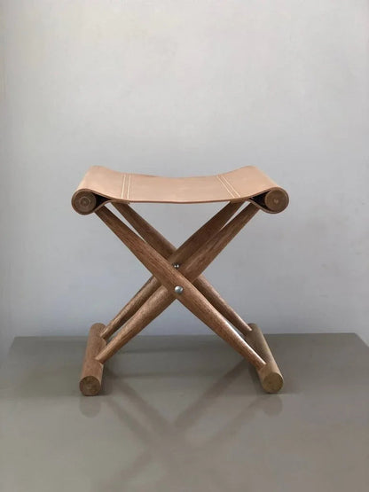 Polo X Shape Leather Stool