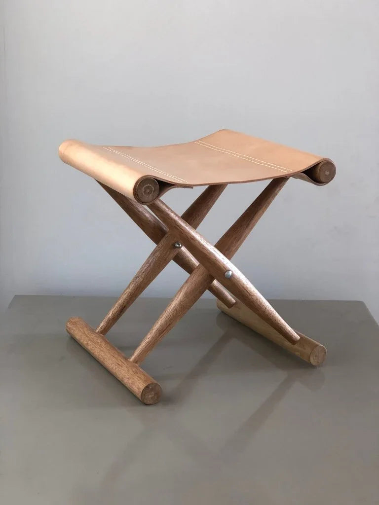 Polo X Shape Leather Stool